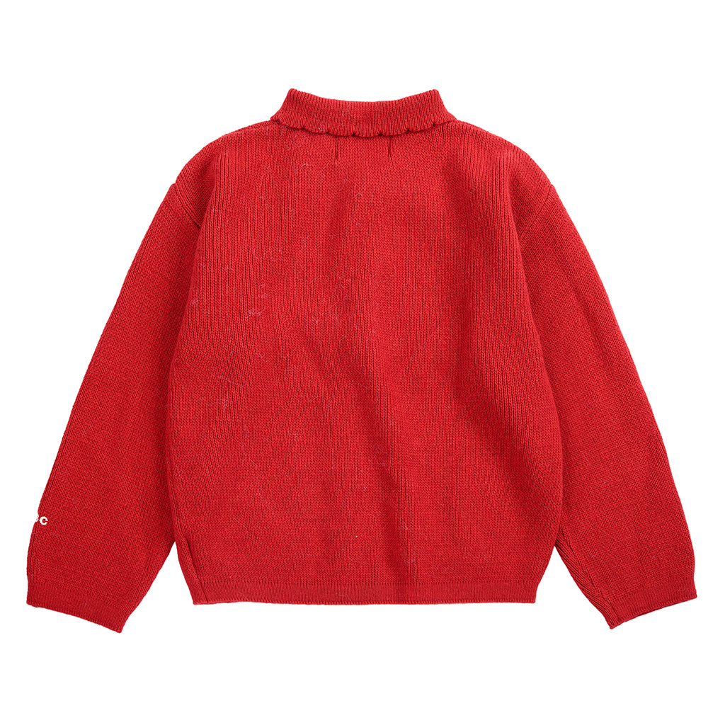 Bobo Choses Child Collar Cardigan Blossom Red