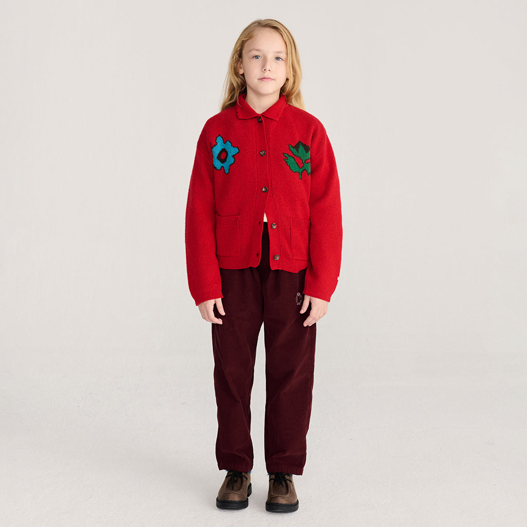 Bobo Choses Child Collar Cardigan Blossom Red