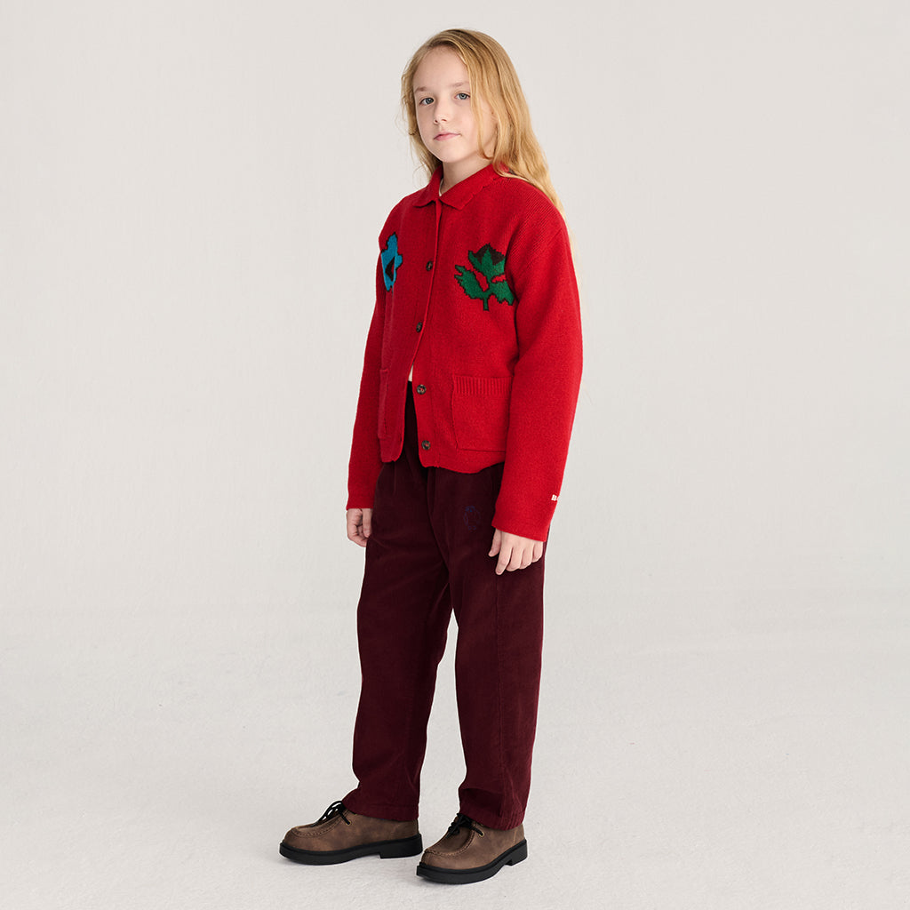 Bobo Choses Child Collar Cardigan Blossom Red