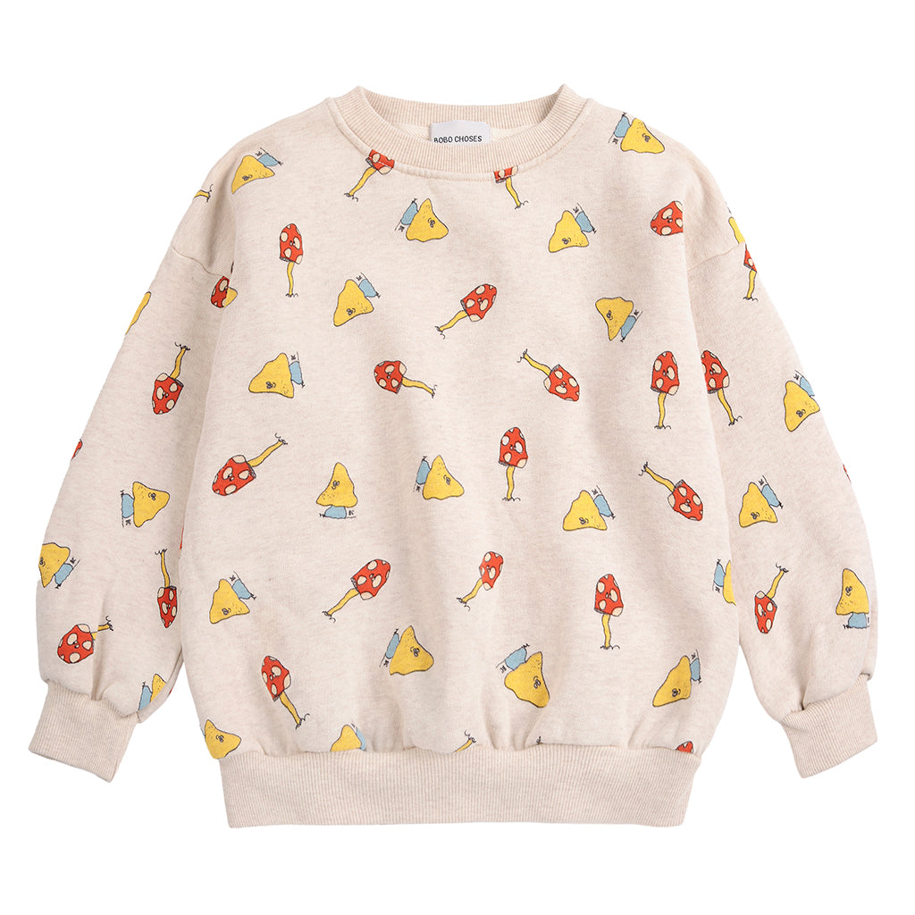 Bobo Choses Child Sweatshirt All Over Mush Monster Duo Print Cream
