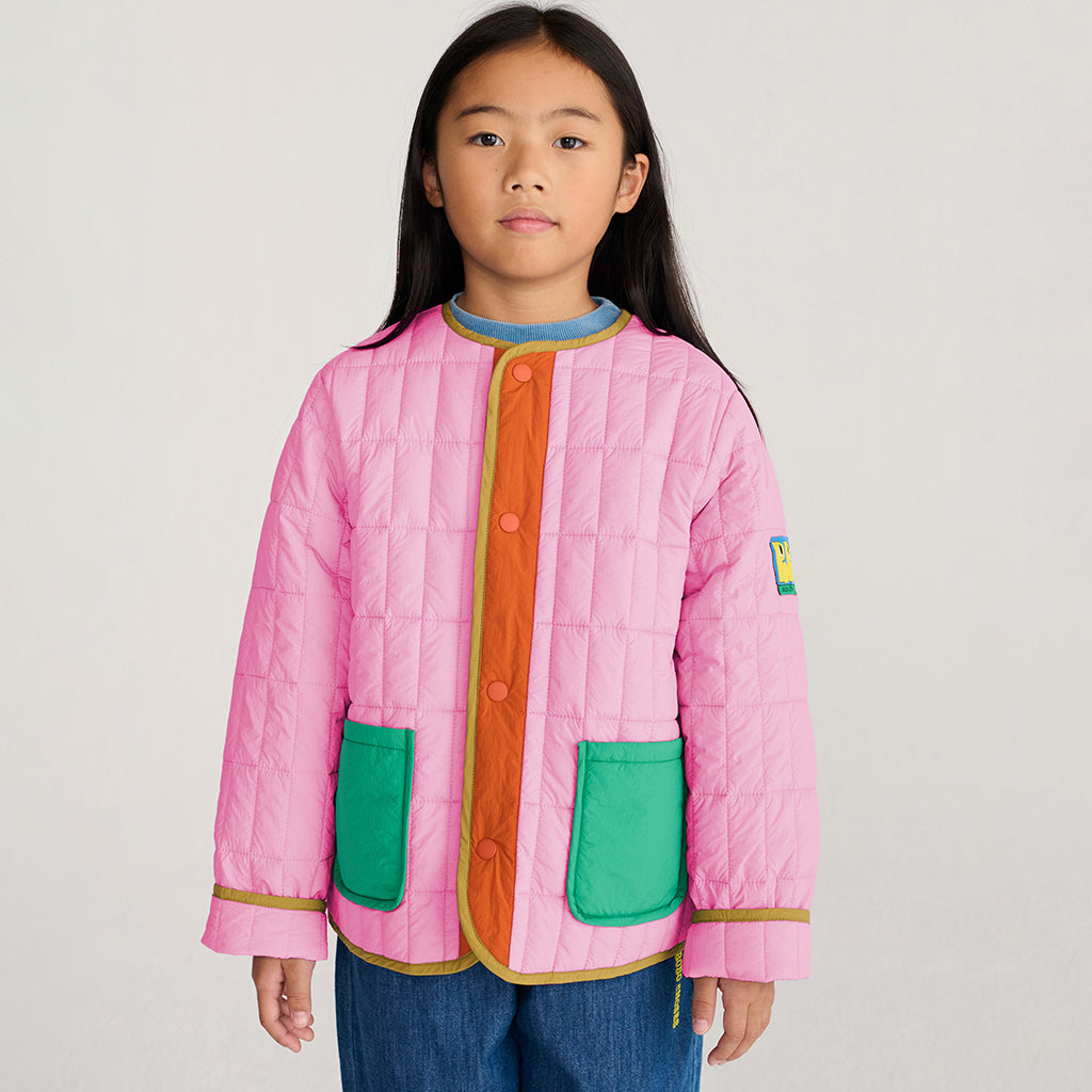 Bobo Choses Child Padded Jacket With Booo Bo Choses Tag Pink