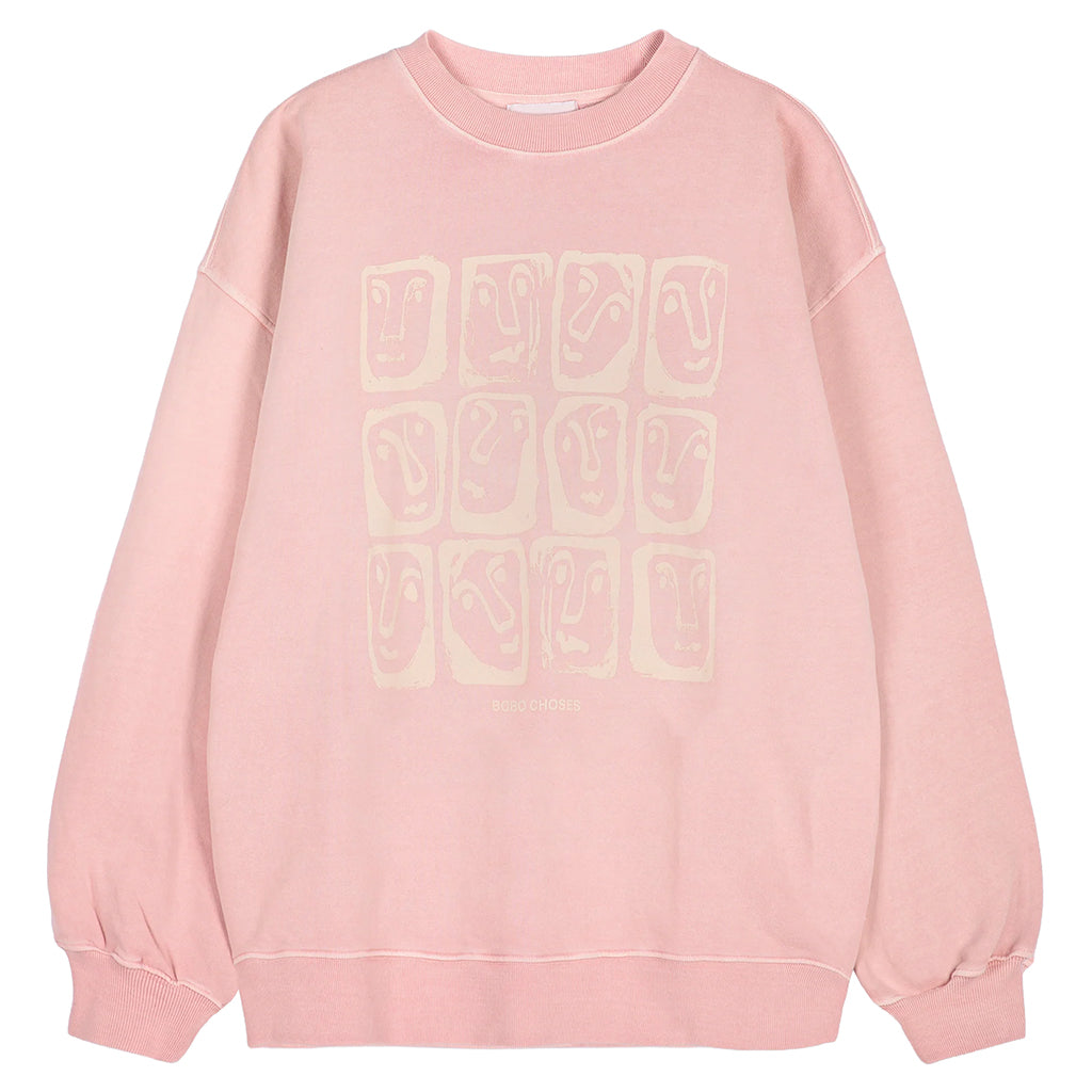 Bobo Choses Woman Sweatshirt Monster Moodboard Print Light Pink