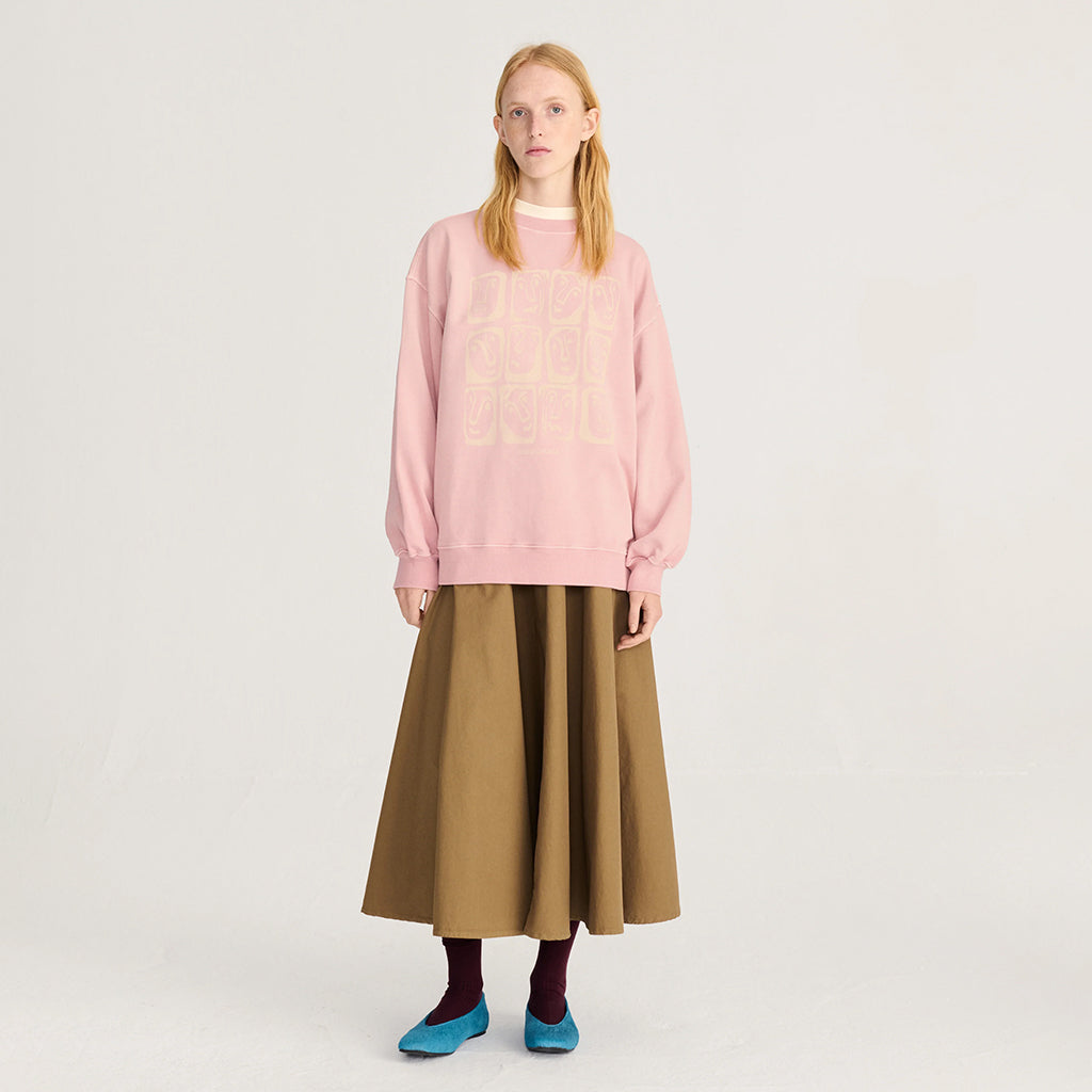 Bobo Choses Woman Sweatshirt Monster Moodboard Print Light Pink