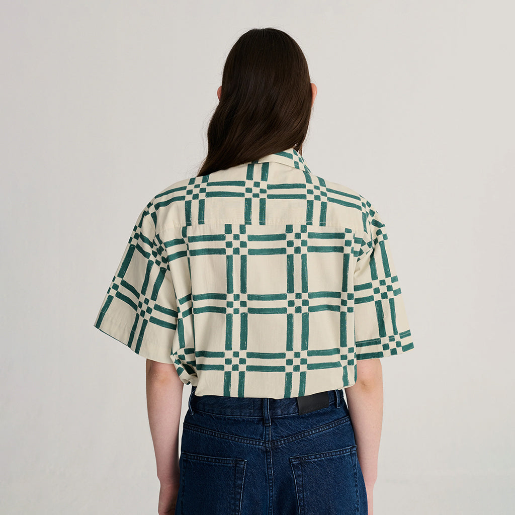 Bobo Choses Woman Shirt All Over Square Print Beige
