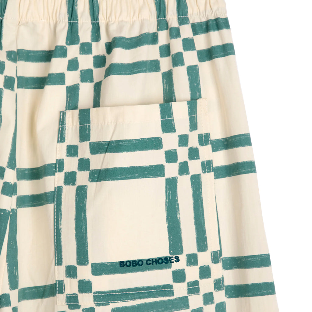 Bobo Choses Woman Baggy Pants All Over Square Print Beige