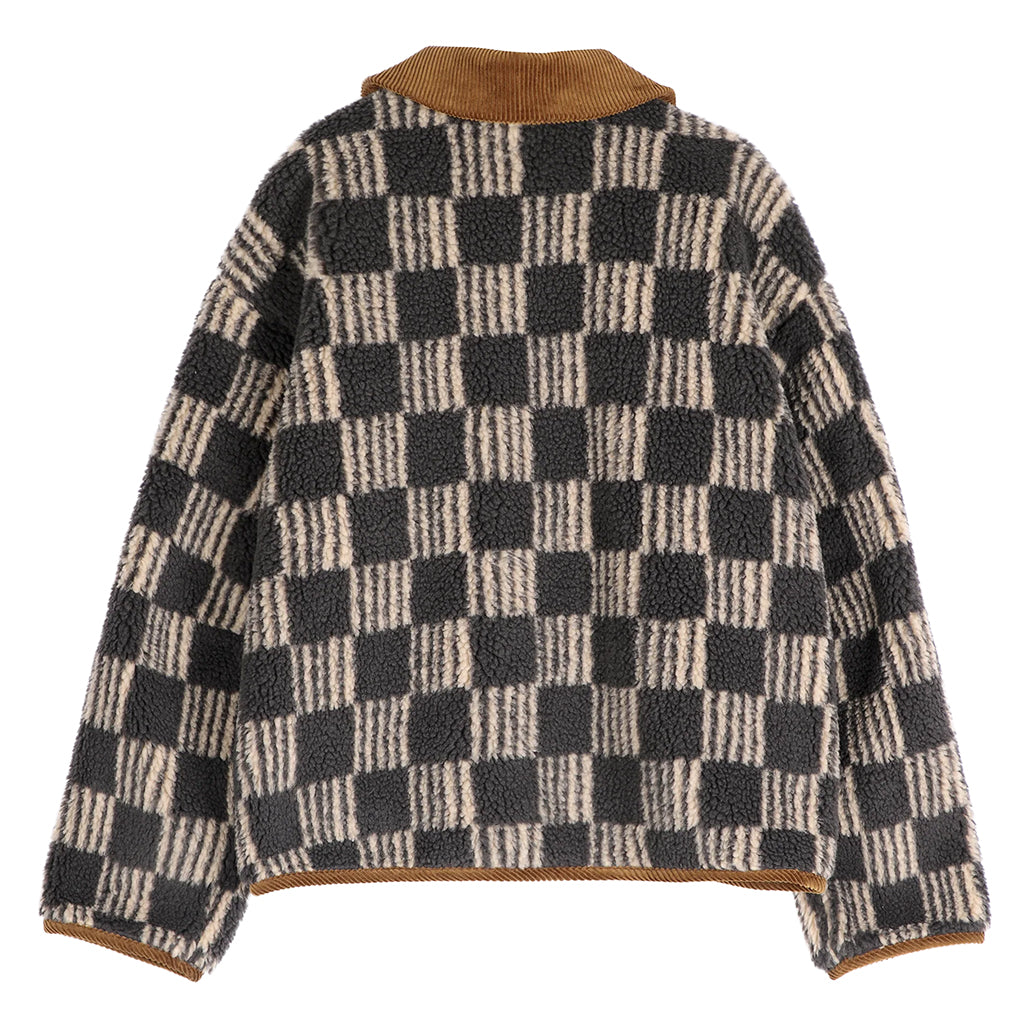 Bobo Choses Woman Teddy Jacket All Over Almost Moiré Print Dark Grey