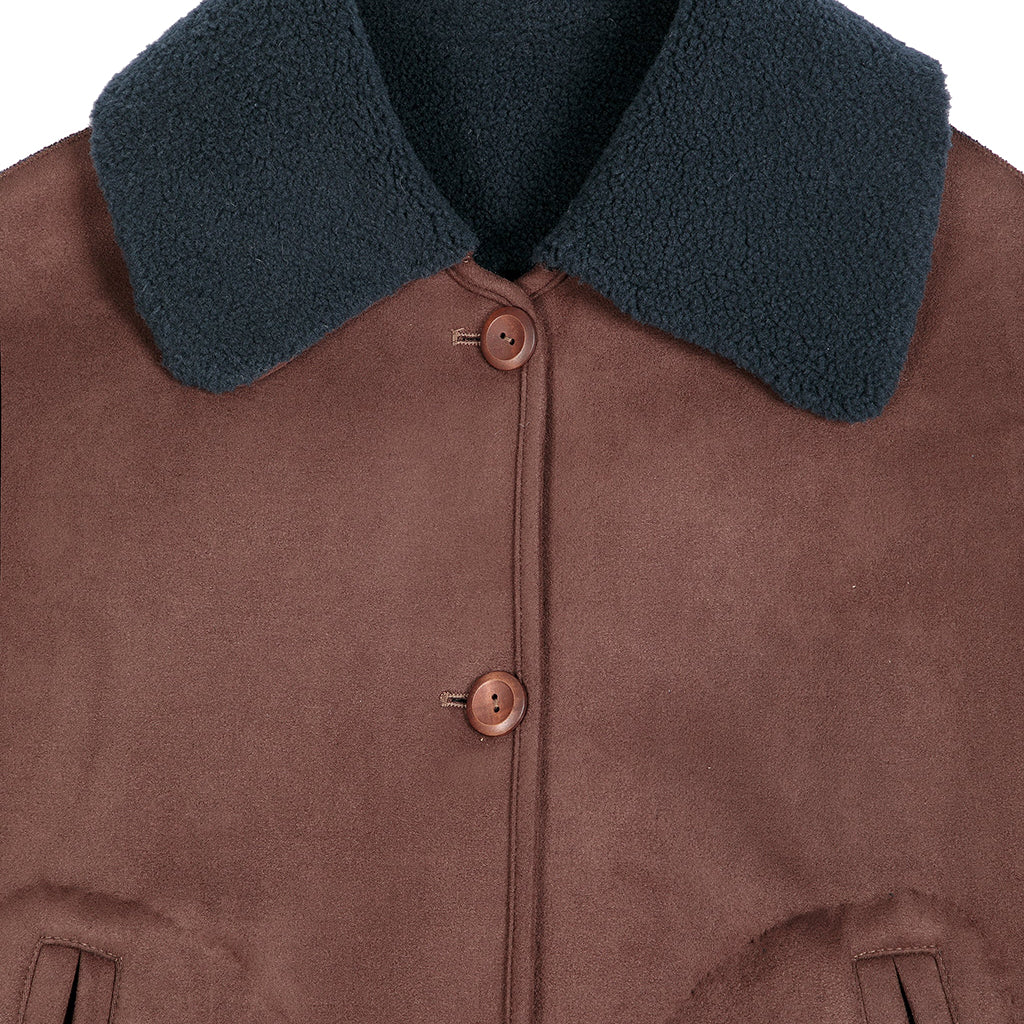 Bobo Choses Woman Reversible Teddy Jacket Dark Brown