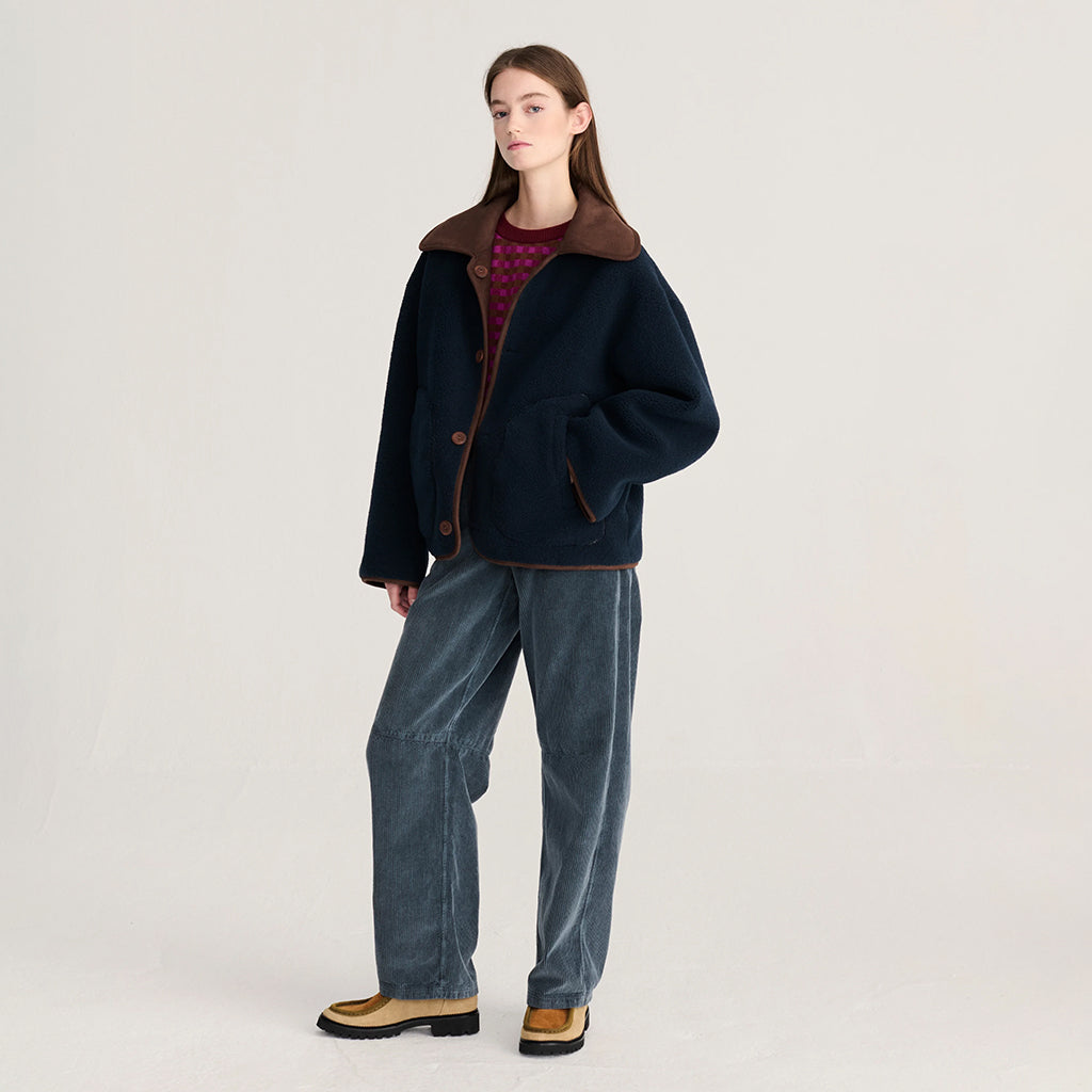 Bobo Choses Woman Reversible Teddy Jacket Dark Brown