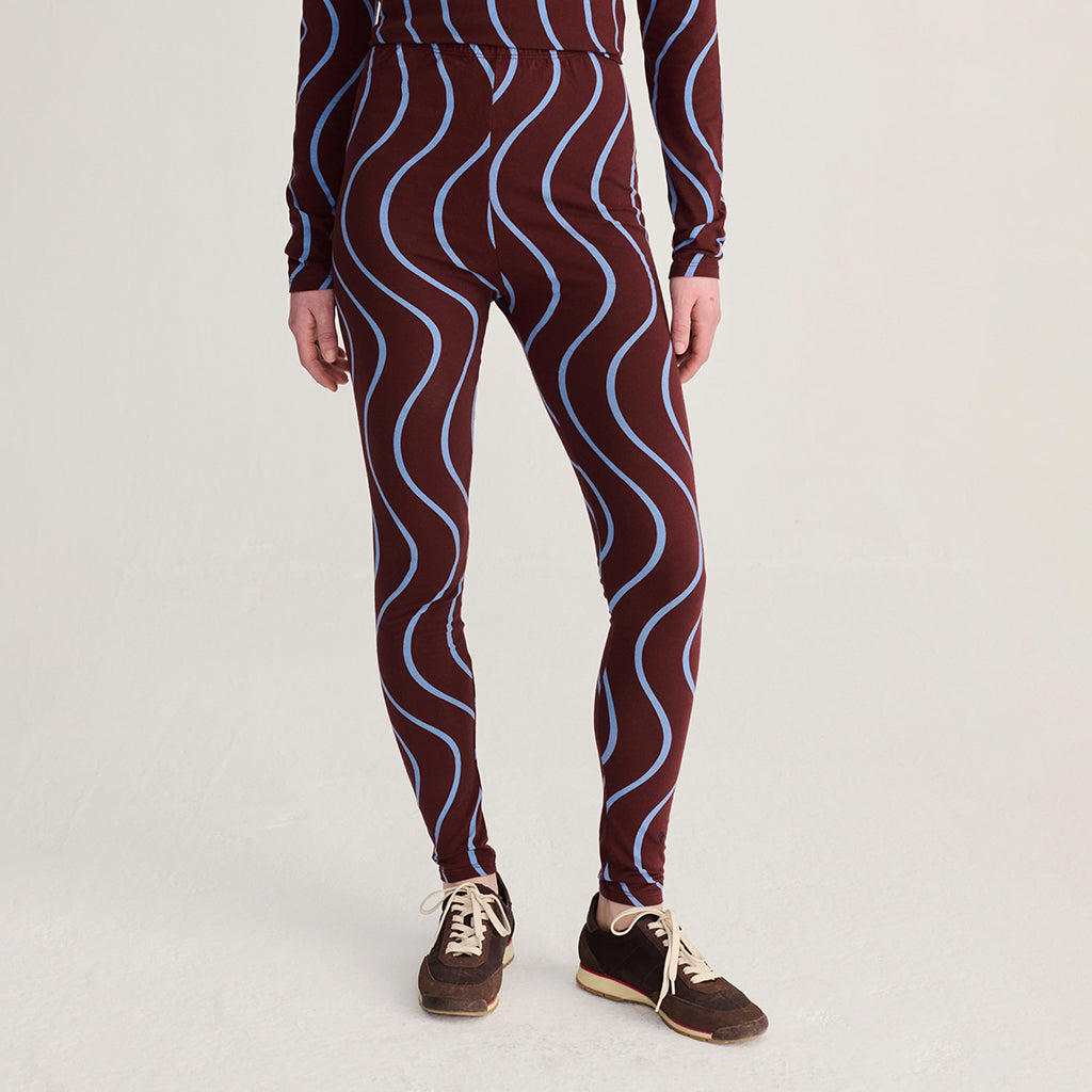 Bobo Choses Woman Leggings Psicodelic Stripes Burgundy Red