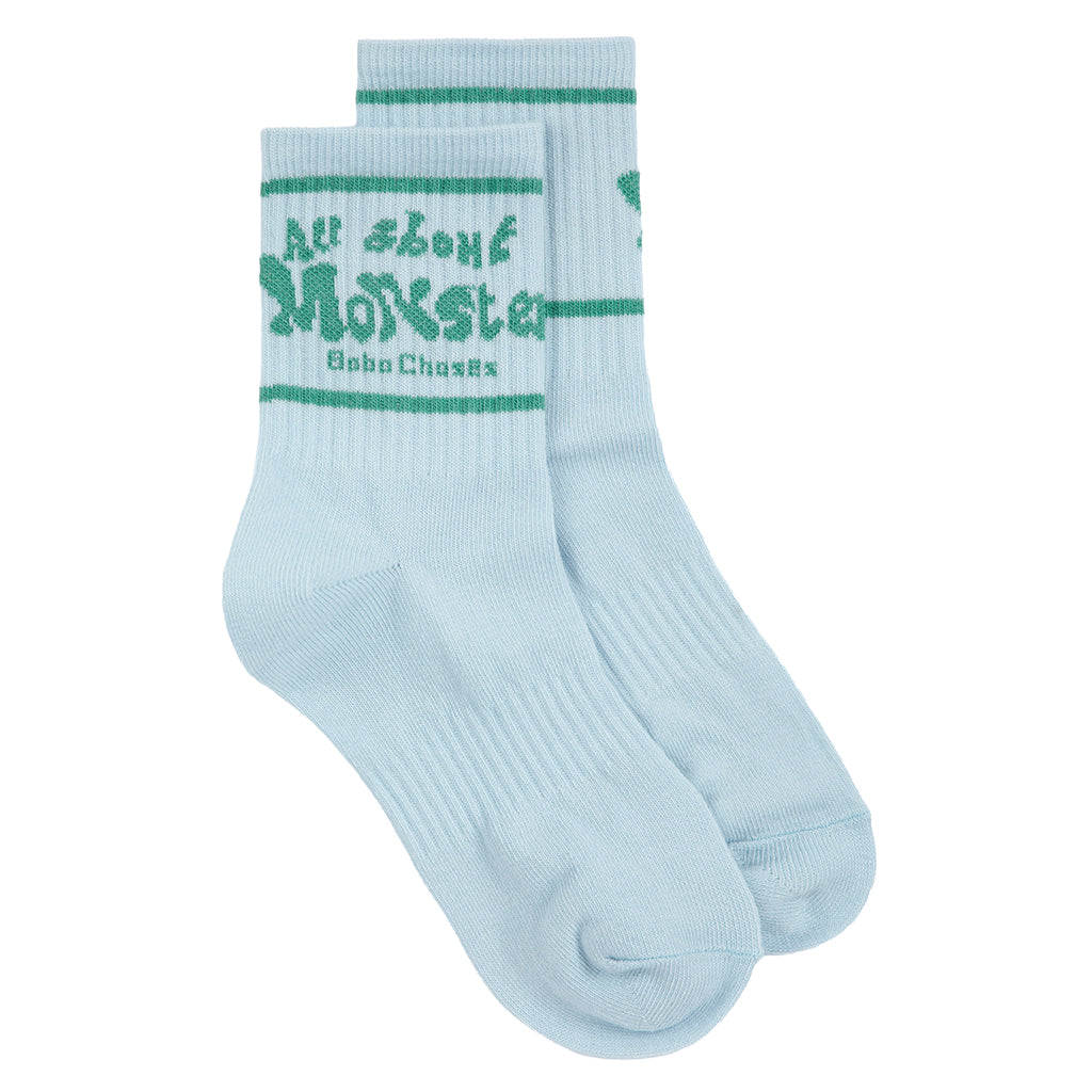 Bobo Choses Child Short Socks All About Monsters Print Light Blue