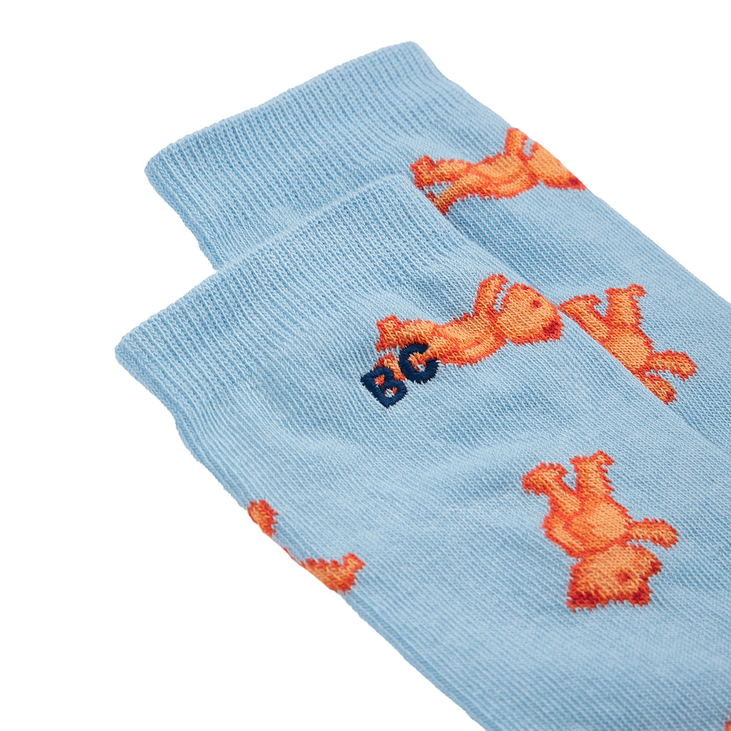 Bobo Choses Child Long Socks All Over Softpaw Monster Print Light Blue