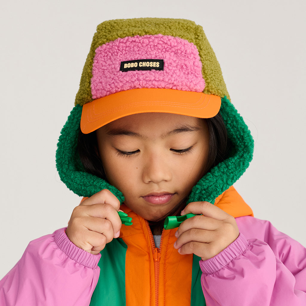 Bobo Choses Child Teddy Chapka Hat Colourblock Green