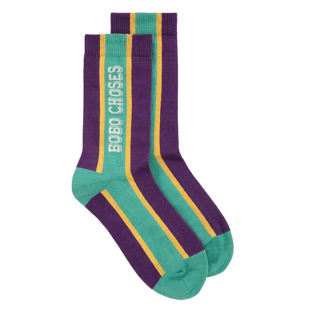 Bobo Choses Child Extra-Long Socks Violet Purple Stripes