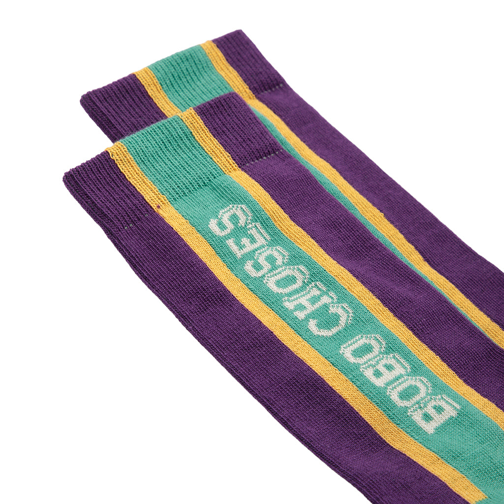 Bobo Choses Child Extra-Long Socks Violet Purple Stripes