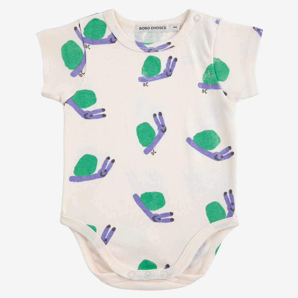 Bobo Choses Baby Funny Snail All Over Bodysuit Cream