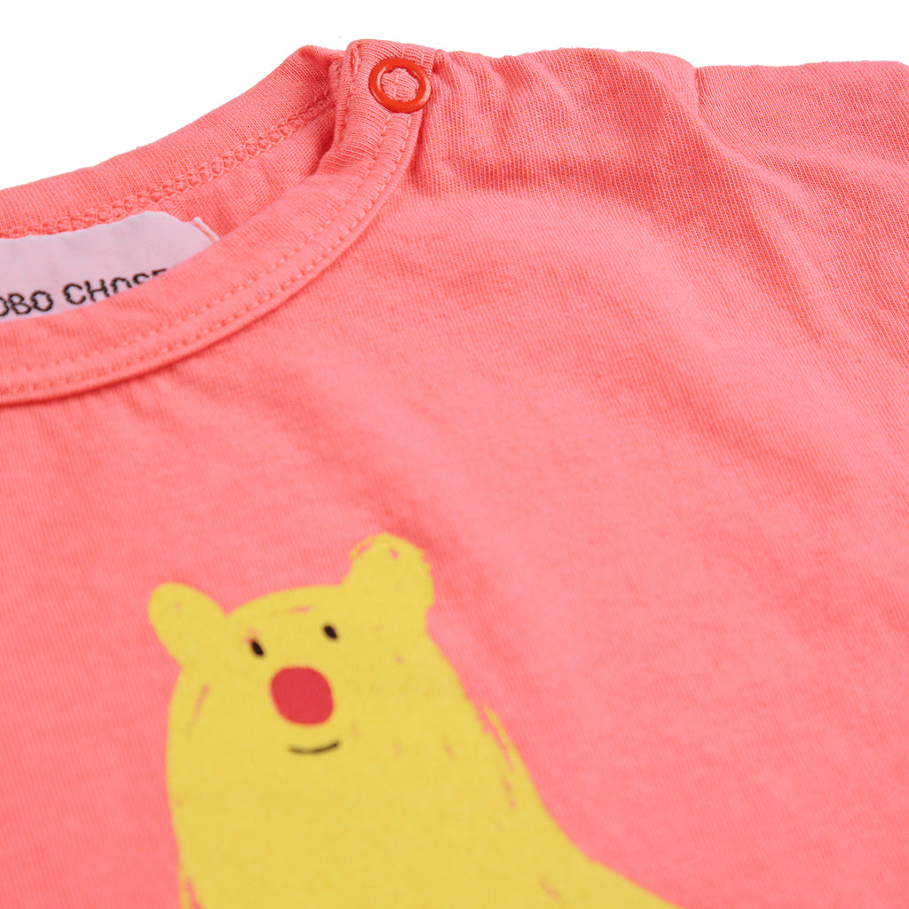 Bobo Choses Baby Hug Me Bear T-shirt Coral Pink
