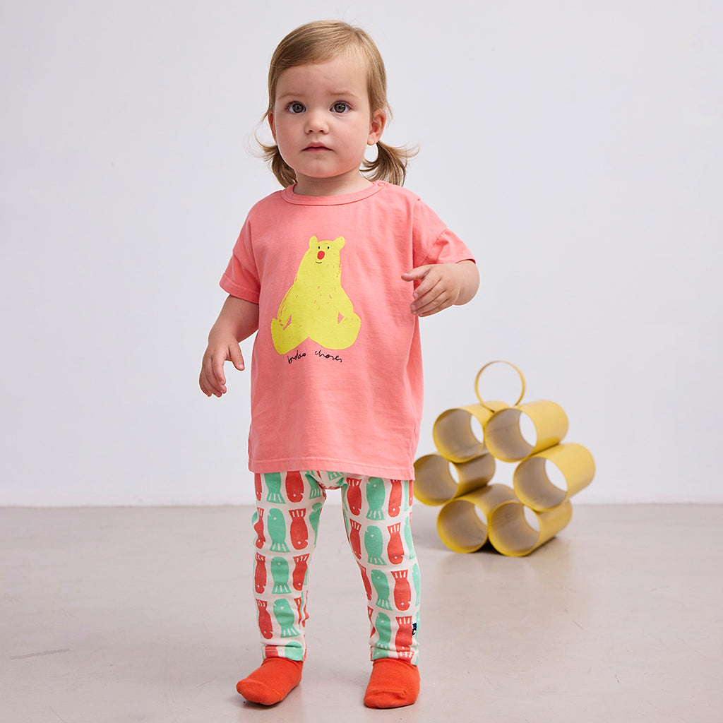 Bobo Choses Baby Hug Me Bear T-shirt Coral Pink