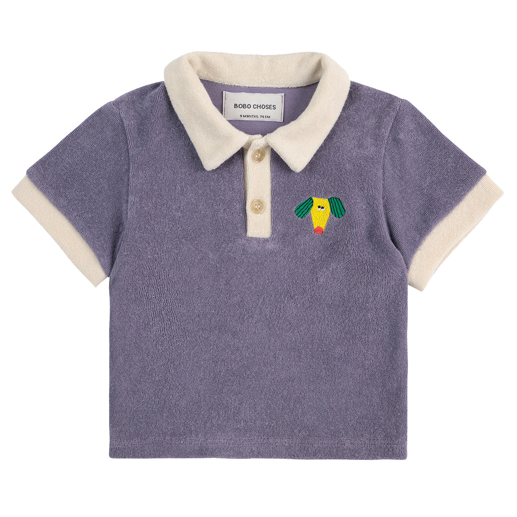 Bobo Choses Baby Happy Dog Polo T-shirt Navy Blue