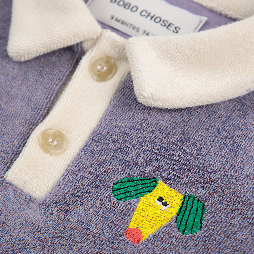 Bobo Choses Baby Happy Dog Polo T-shirt Navy Blue