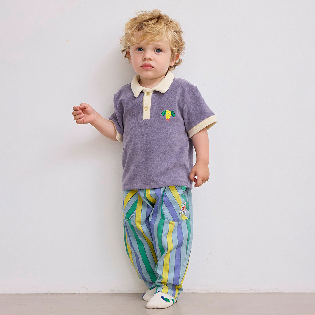 Bobo Choses Baby Happy Dog Polo T-shirt Navy Blue