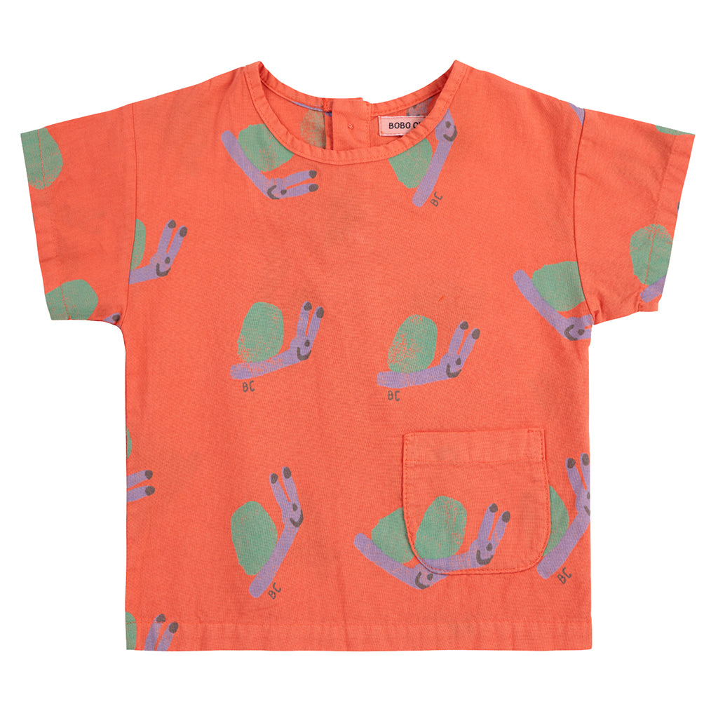 Bobo Choses Baby Funny Snail All Over Blouse Red