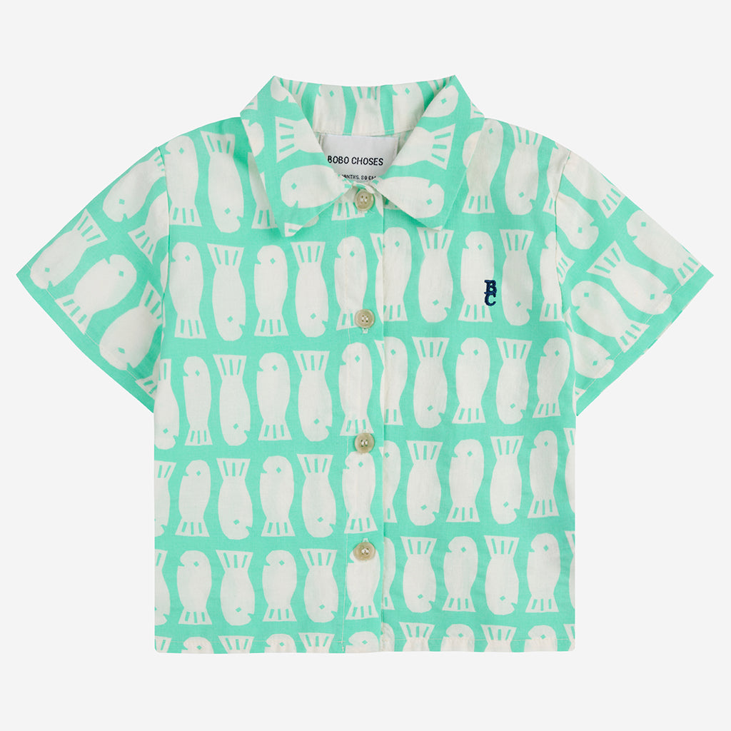 Bobo Choses Baby Lucky Fish All Over Shirt Light Green