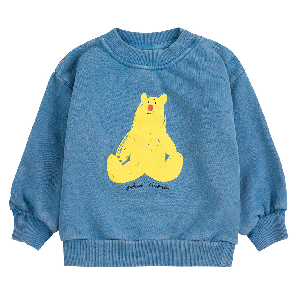 Bobo Choses Baby Hug Me Bear Sweatshirt Blue