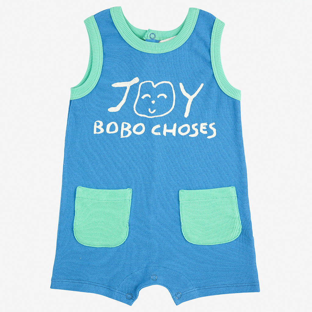 Bobo Choses Baby Smiling Blue Romper Blue