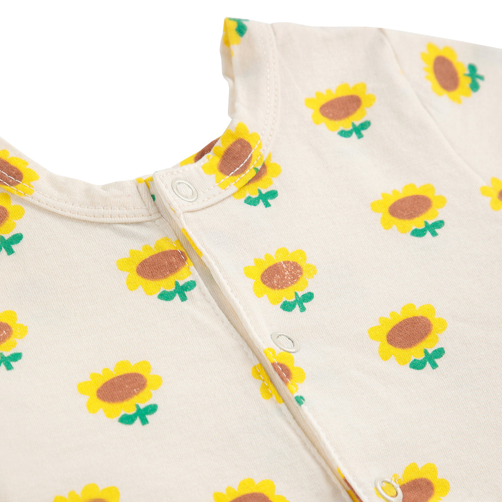 Bobo Choses Baby Sunflower All Over Romper Beige