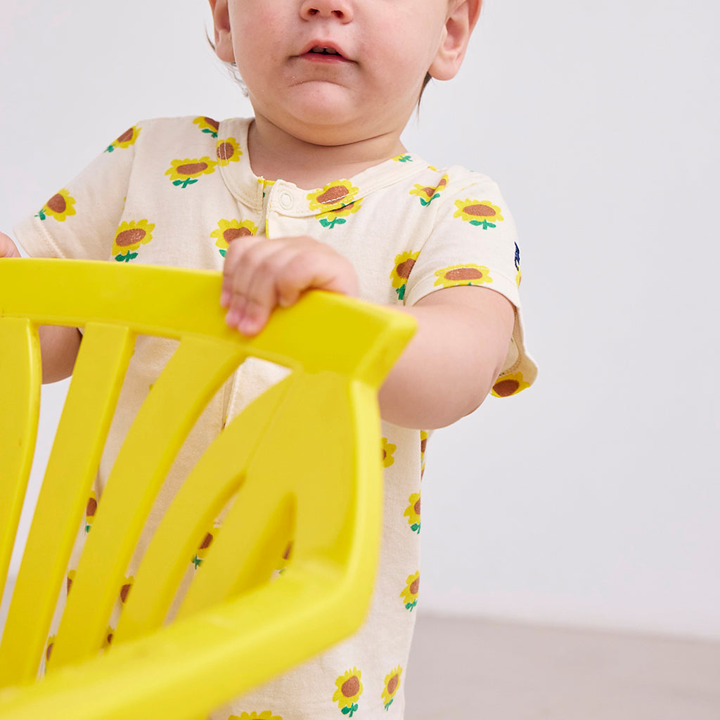 Bobo Choses Baby Sunflower All Over Romper Beige