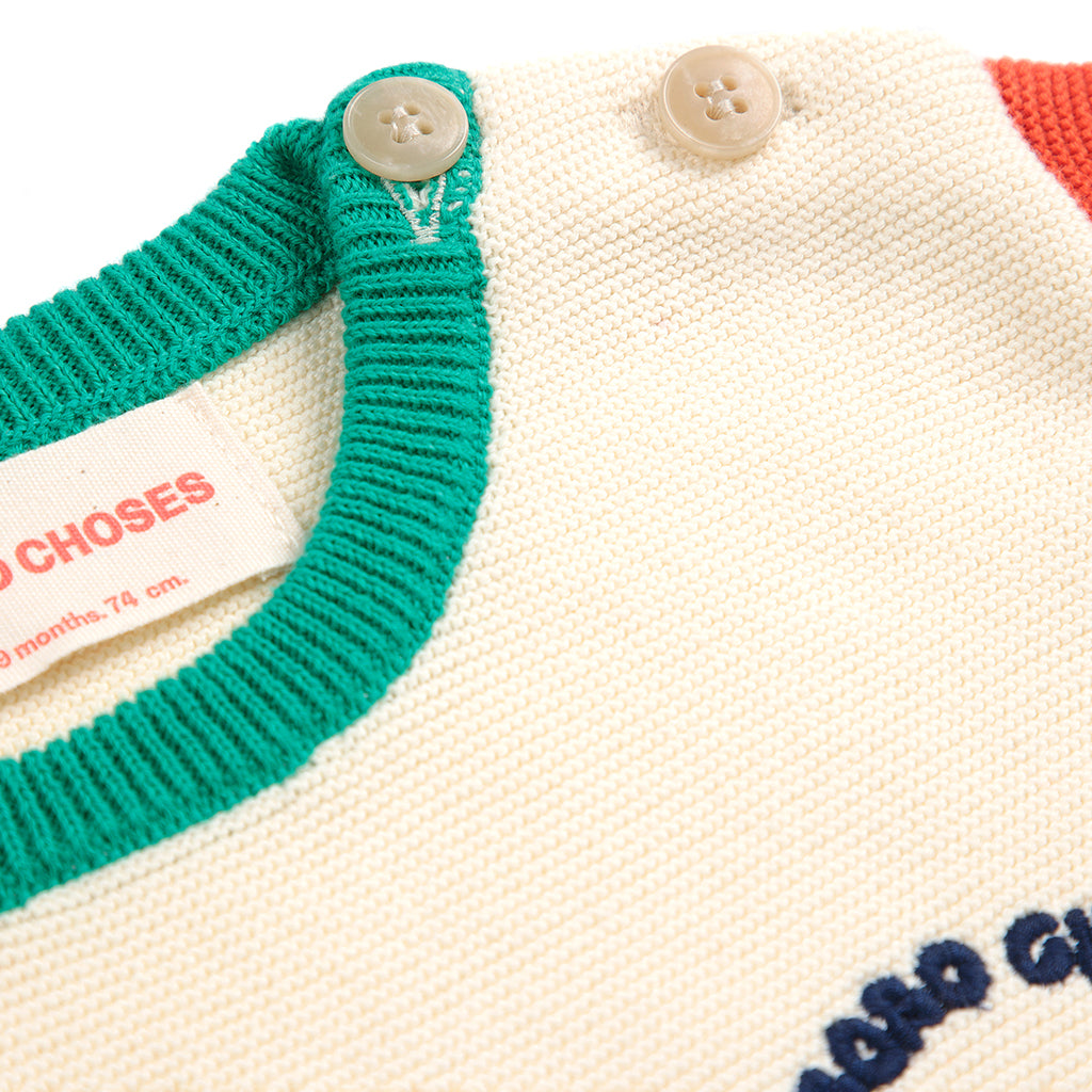 Bobo Choses Baby Colour Block Knitted T-shirt Cream