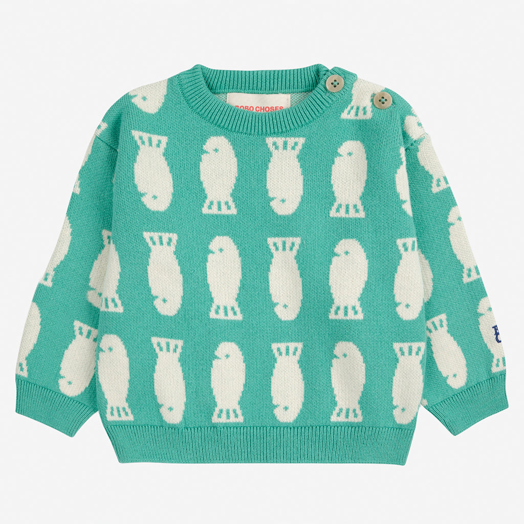 Bobo Choses Baby Lucky Fish Sweater Light Green