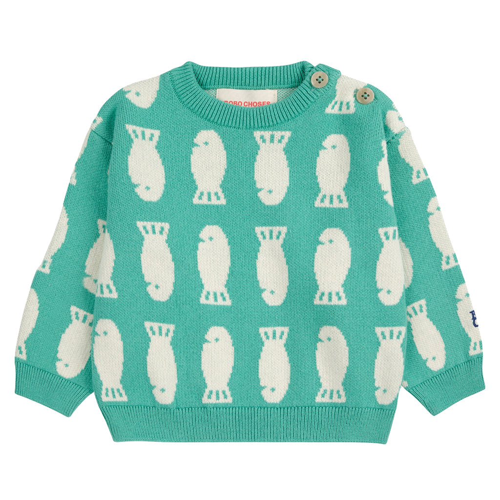 Bobo Choses Baby Lucky Fish Sweater Light Green