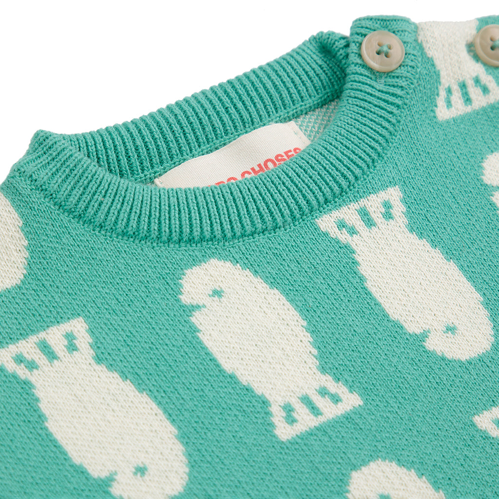 Bobo Choses Baby Lucky Fish Sweater Light Green