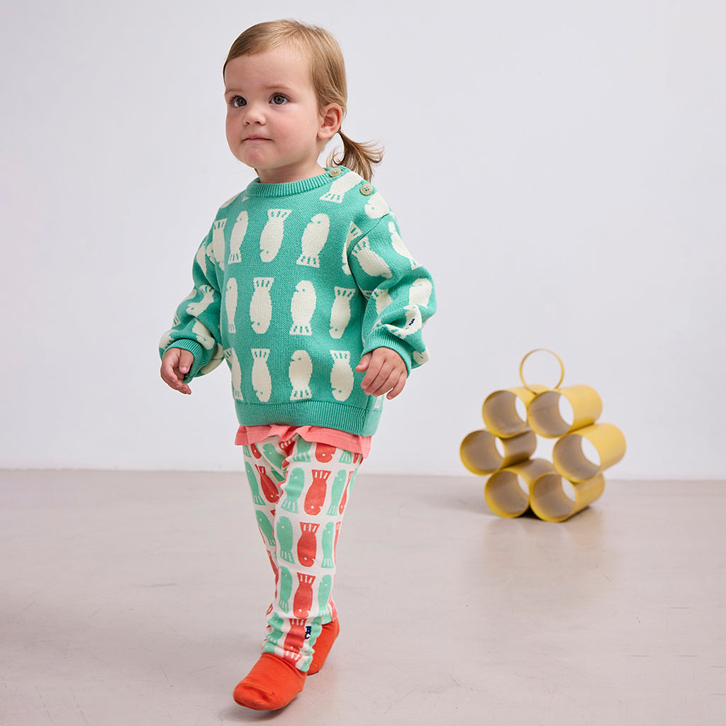 Bobo Choses Baby Lucky Fish Sweater Light Green