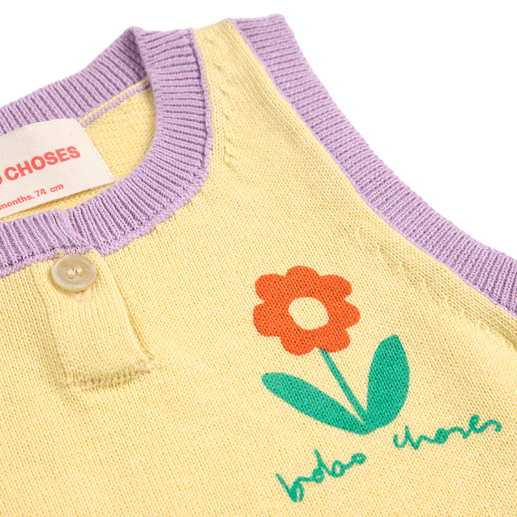 Bobo Choses Baby Flower Knitted Two Piece Set Yellow