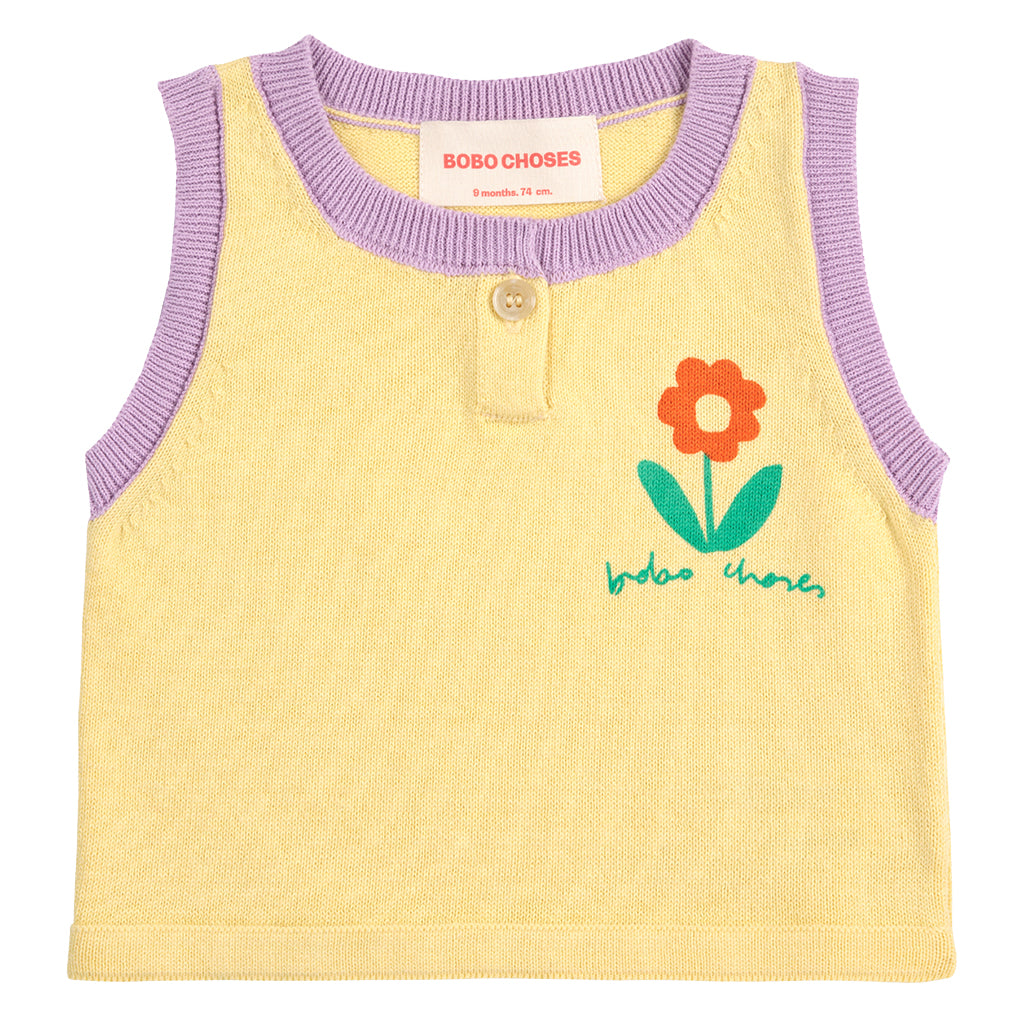 Bobo Choses Baby Flower Knitted Two Piece Set Yellow