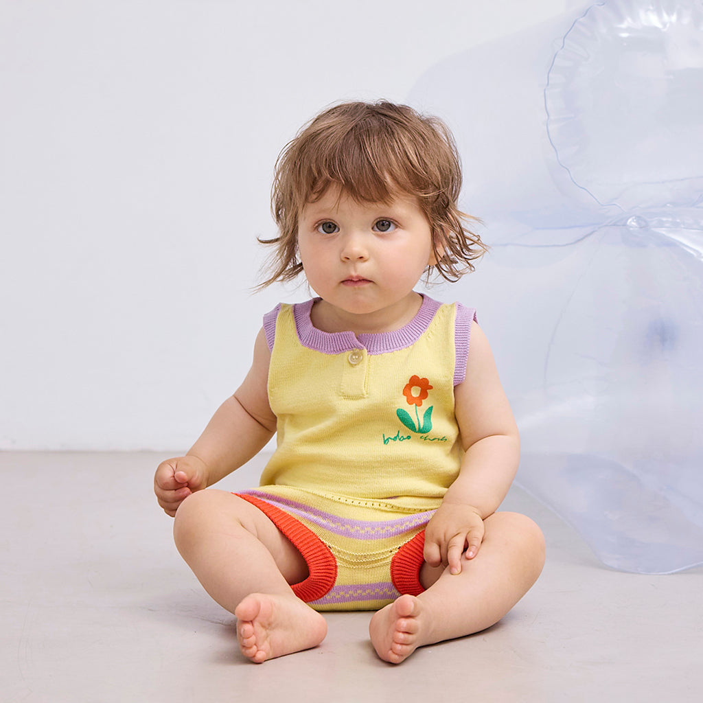 Bobo Choses Baby Flower Knitted Two Piece Set Yellow