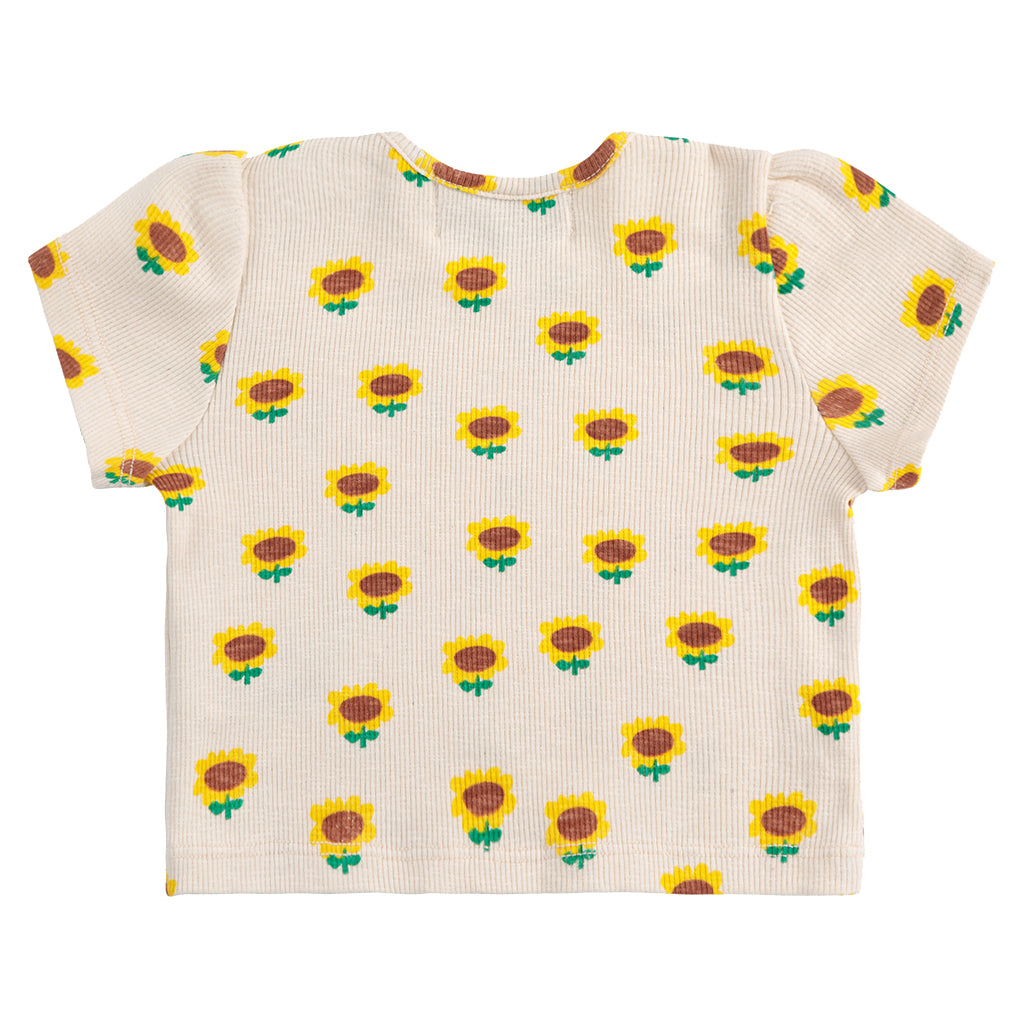 Bobo Choses Baby Sunflower All Over Balloon Sleeve T-shirt Beige