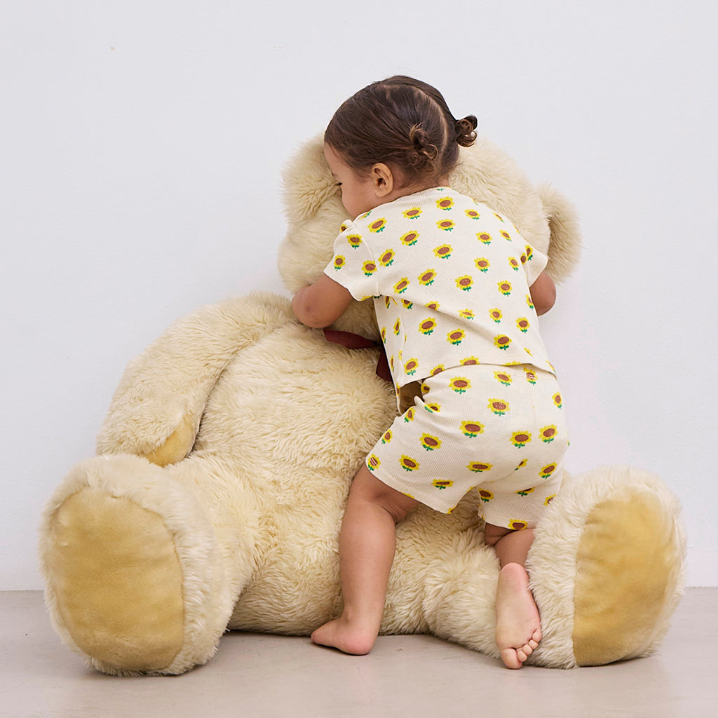 Bobo Choses Baby Sunflower All Over Balloon Sleeve T-shirt Beige