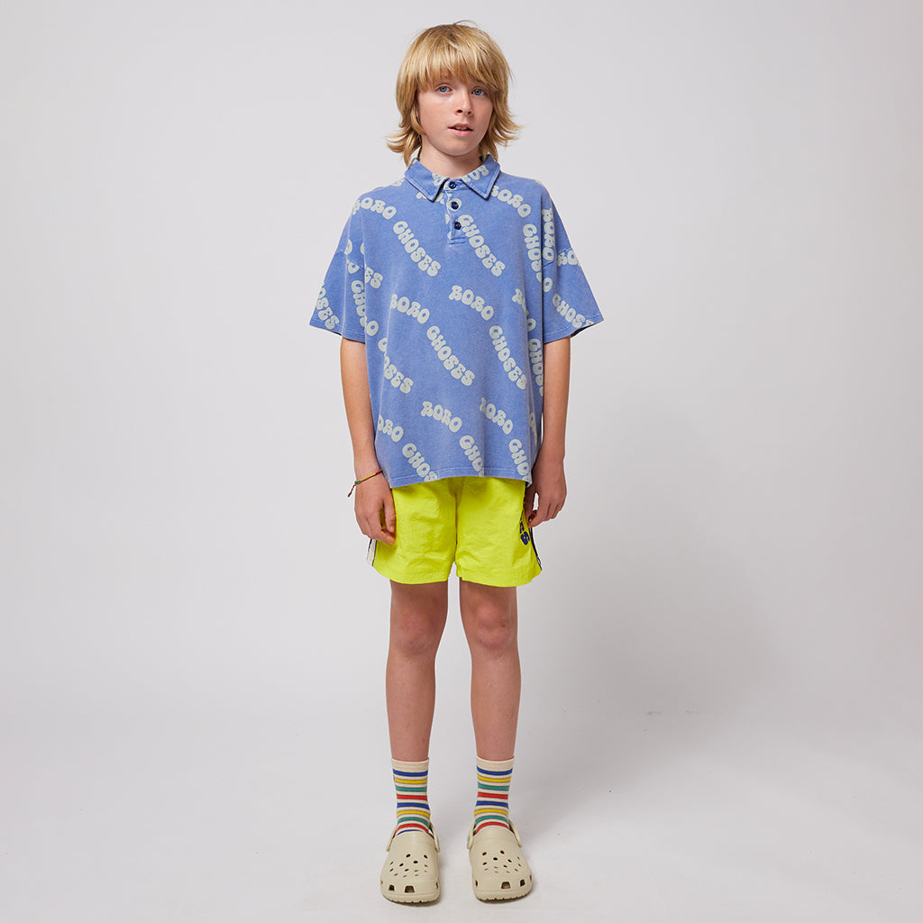Bobo Choses Child Wavy Bobo Choses All Over Waffle Polo Shirt Blue
