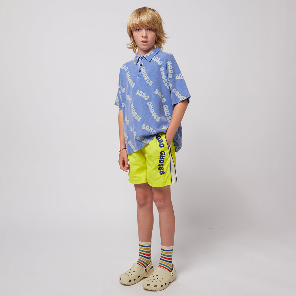 Bobo Choses Child Wavy Bobo Choses All Over Waffle Polo Shirt Blue