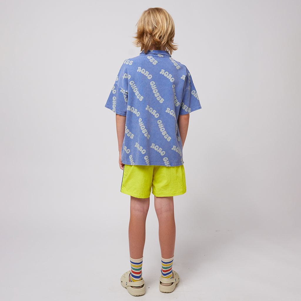 Bobo Choses Child Wavy Bobo Choses All Over Waffle Polo Shirt Blue