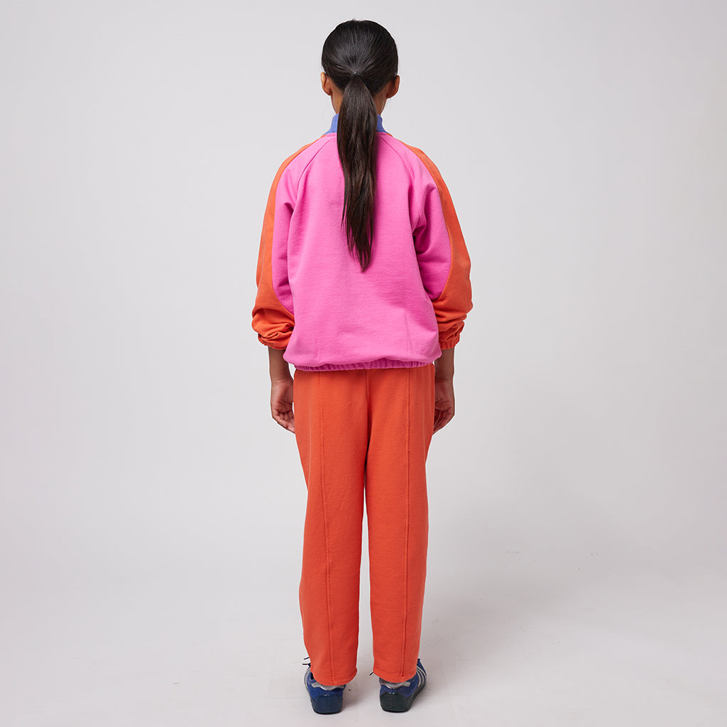 Bobo Choses Child Smiling Colour Block 1/4 Zip Sweatshirt Fuchsia Pink