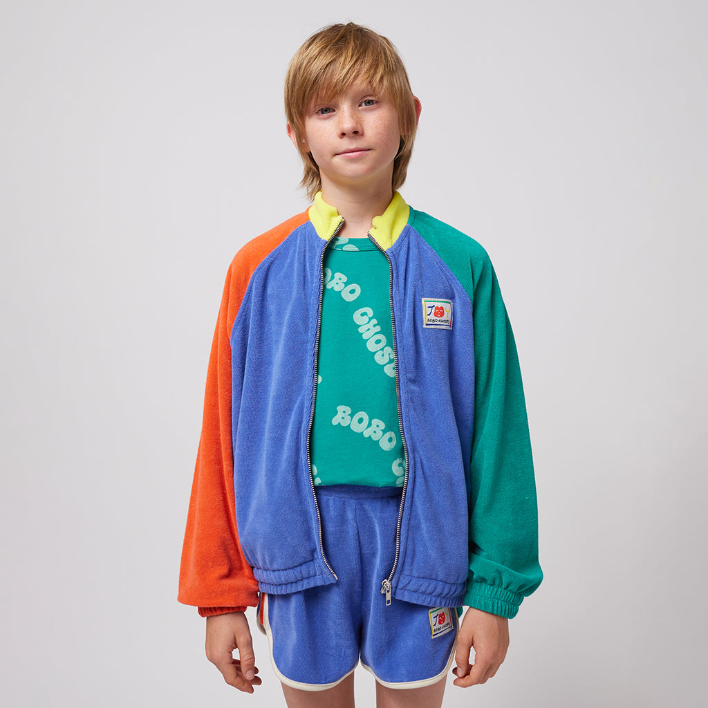 Bobo Choses Child Smiling Colour Block Zipped Sweatshirt Multicolour