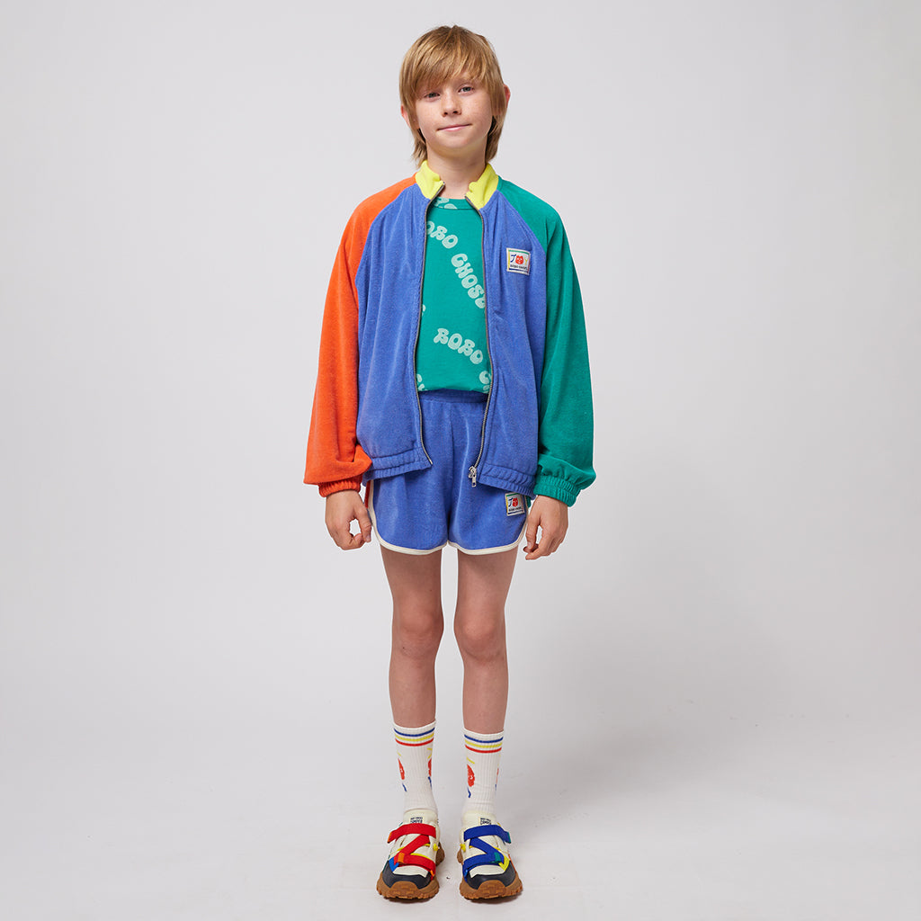Bobo Choses Child Smiling Colour Block Zipped Sweatshirt Multicolour