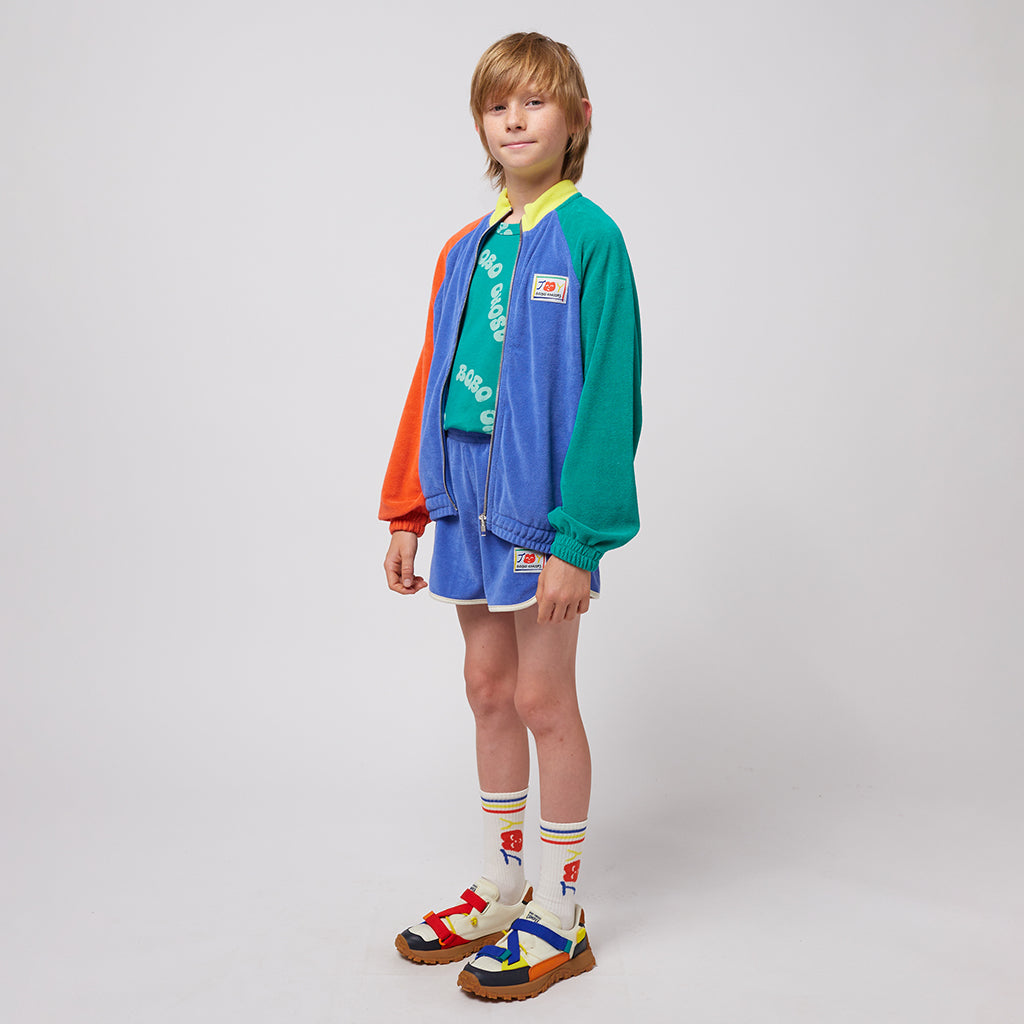 Bobo Choses Child Smiling Colour Block Zipped Sweatshirt Multicolour