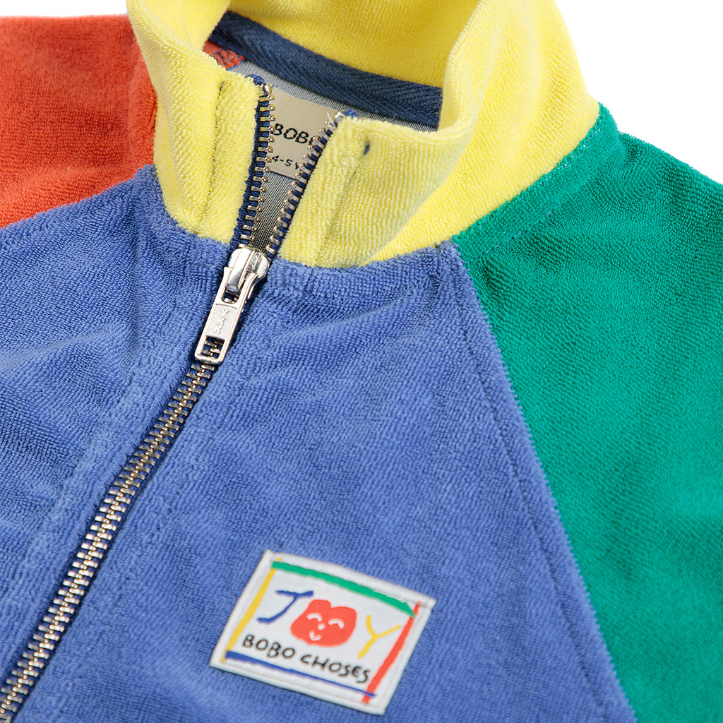 Bobo Choses Child Smiling Colour Block Zipped Sweatshirt Multicolour