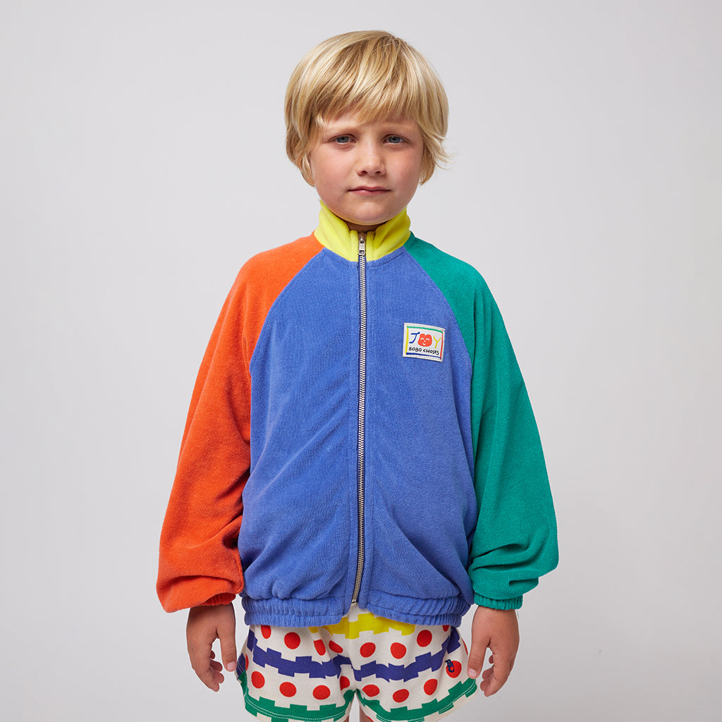 Bobo Choses Child Smiling Colour Block Zipped Sweatshirt Multicolour