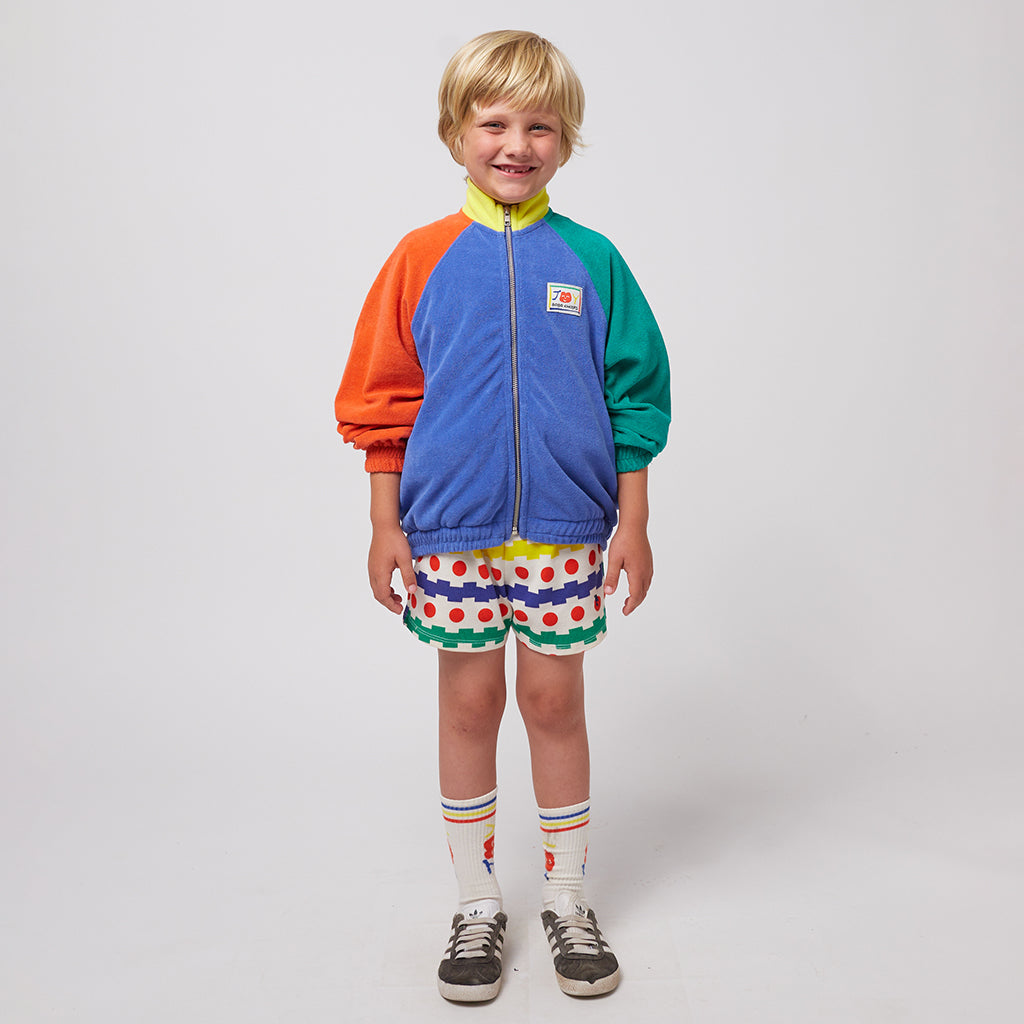 Bobo Choses Child Smiling Colour Block Zipped Sweatshirt Multicolour